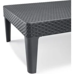 ALLIBERT Bain De Soleil JAIPUR - 4 Positions - Imitation Résine Tressée - Graphite -Pino Soldes Boutique allibert bain de soleil jaipur 4 positions imitation resine tressee graphite 8711245144870 516502