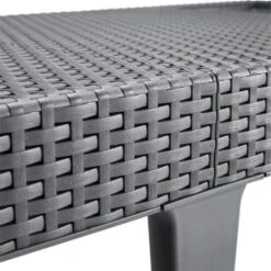 ALLIBERT Bain De Soleil JAIPUR - 4 Positions - Imitation Résine Tressée - Graphite -Pino Soldes Boutique allibert bain de soleil jaipur 4 positions imitation resine tressee graphite 8711245144870 516505