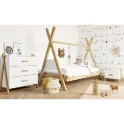 AMAROK Chevet Enfant - Pin Massif Et MDF - Blanc/naturel - Style Scandinave - L 46 Cm -Pino Soldes Boutique amarok chevet enfant pin massif et mdf blanc naturel style scandinave l 46 cm 3248116142178 450122