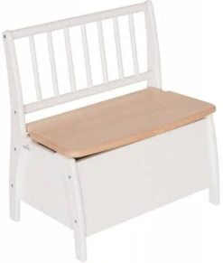 Banc Coffre Hêtre Blanc Et Naturel Bambino