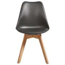 BJORN Lot De 4 Chaises De Salle A Manger - Simili Noir - Scandinave - L 49 X P 56 Cm -Pino Soldes Boutique bjorn lot de 4 chaises de salle a manger simili noir scandinave l 49 x p 56 cm 3248116173301 509360