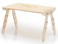 Bureau Enfant Réglable Bois Clair Laqué Milky