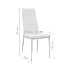 Chaise à Manger Similicuir Blanc Et Pieds Métal Noir Mikarel - Lot De 4 -Pino Soldes Boutique chaise a manger similicuir blanc et pieds metal noir mikarel lot de 4 3666722584418 250541
