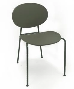 Chaise ABS Vert Et Pieds Métal Vert Oleet