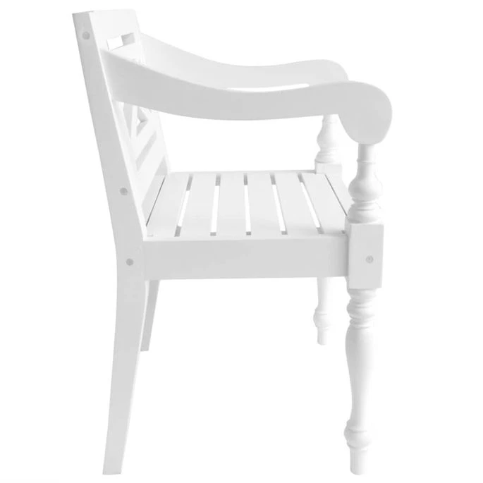 Chaise Avec Accoudoirs Bois Acajou Massif Blanc Gardene - Lot De 2 6 Chaise Avec Accoudoirs Bois Acajou Massif Blanc Gardene - Lot De 2 – Image 4