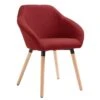 Chaise Avec Accoudoirs Tissu Bordeaux Et Pieds Bois Clair Packie