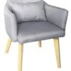 Chaise Avec Accoudoirs Tissu Gris Et Pieds Bois Clair Biggie