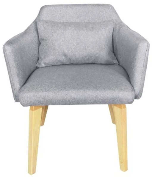 Chaise Avec Accoudoirs Tissu Gris Et Pieds Bois Clair Biggie 4 Chaise Avec Accoudoirs Tissu Gris Et Pieds Bois Clair Biggie – Image 2