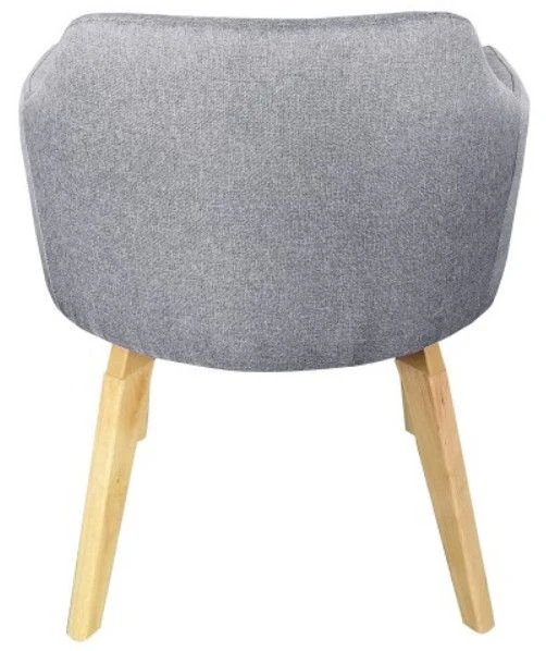 Chaise Avec Accoudoirs Tissu Gris Et Pieds Bois Clair Biggie 6 Chaise Avec Accoudoirs Tissu Gris Et Pieds Bois Clair Biggie – Image 4