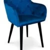 Chaise Avec Accoudoirs Velours Bleu Honor -Pino Soldes Boutique chaise avec accoudoirs velours bleu honor 3327480038918 347987