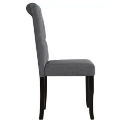 Chaise Tissu Gris Et Pieds Bois Massif Ciréam - Lot De 4 -Pino Soldes Boutique chaise capitonnee tissu gris et pieds bois massif lot de 4 3666722551199 403692