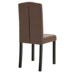 Chaise Capitonnée Tissu Marron Et Pieds Bois Noir Billa - Lot De 2 -Pino Soldes Boutique chaise capitonnee tissu marron et pieds bois noir billa lot de 2 3666722547376 407428