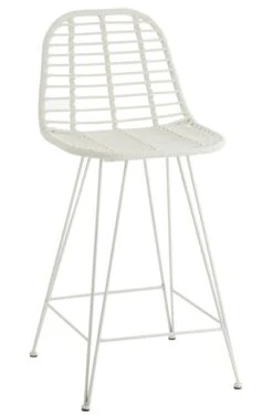 Chaise De Bar Extérieur Métal Blanc Toshi L 57 Cm