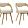 Chaise De Salle à Manger Bois Clair Et Simili Cuir Beige Canva - Lot De 2 -Pino Soldes Boutique chaise de salle a manger bois clair et simili cuir beige canva lot de 2 3666722566520 1324051