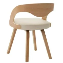 Chaise De Salle à Manger Bois Clair Et Simili Cuir Beige Canva - Lot De 2 -Pino Soldes Boutique chaise de salle a manger bois clair et simili cuir beige canva lot de 2 3666722566520 360862