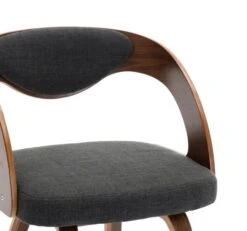 Chaise De Salle à Manger Bois Foncé Et Tissu Gris Canva - Lot De 2 -Pino Soldes Boutique chaise de salle a manger bois fonce et tissu gris canva lot de 2 3666722566513 360870