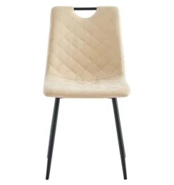 Chaise De Salle à Manger Simili Cuir Beige Et Métal Noir Blindee - Lot De 4 -Pino Soldes Boutique chaise de salle a manger simili cuir beige et metal noir blindee lot de 4 3666722565745 362395