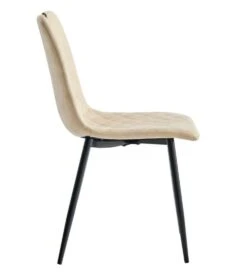 Chaise De Salle à Manger Simili Cuir Beige Et Métal Noir Blindee - Lot De 4 -Pino Soldes Boutique chaise de salle a manger simili cuir beige et metal noir blindee lot de 4 3666722565745 362396