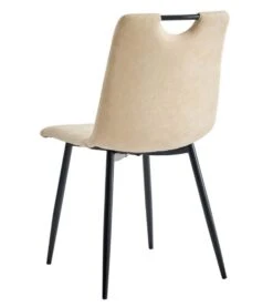 Chaise De Salle à Manger Simili Cuir Beige Et Métal Noir Blindee - Lot De 4 -Pino Soldes Boutique chaise de salle a manger simili cuir beige et metal noir blindee lot de 4 3666722565745 362397