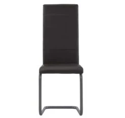 Chaise De Salle à Manger Simili Cuir Marron Et Métal Gris Feedy - Lot De 2 -Pino Soldes Boutique chaise de salle a manger simili cuir marron et metal gris feedy lot de 2 3666722824248 363990