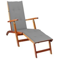 Chaise De Terrasse Avec Repose-pied Et Coussin Acacia Solide 30