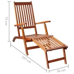Chaise De Terrasse Avec Repose-pied Et Coussin Acacia Solide 4 -Pino Soldes Boutique chaise de terrasse avec repose pied et coussin acacia solide 3666722931762 840244