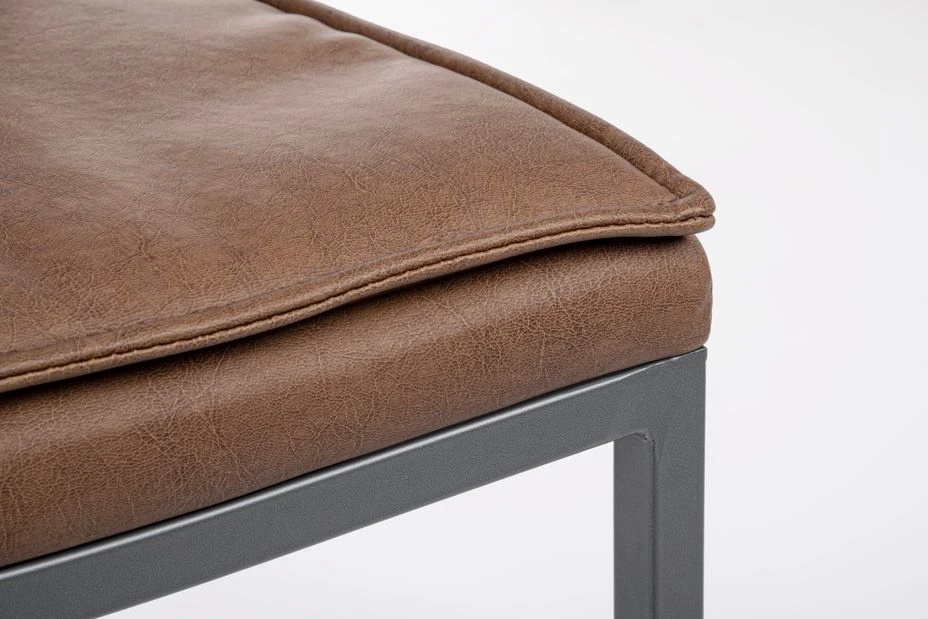 Chaise En Acier Revêtement Simili Cuir Marron Sofie - Lot De 4 8 Chaise En Acier Revêtement Simili Cuir Marron Sofie - Lot De 4 – Image 6