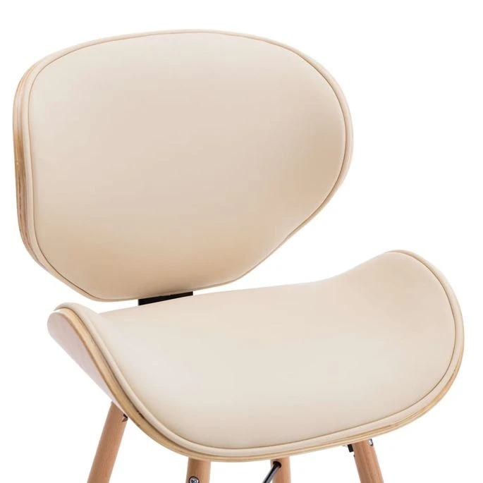 Chaise En Bois Clair Et Simili Cuir Beige Tulipa - Lot De 2 9 Chaise En Bois Clair Et Simili Cuir Beige Tulipa - Lot De 2 – Image 7