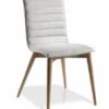Chaise En Bois De Frêne Couleur Noyer Et Tissu Luza - Lot De 2 -Pino Soldes Boutique chaise en bois de frene couleur noyer et tissu luza lot de 2 339585