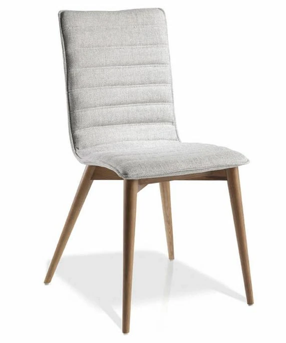 Chaise En Bois De Frêne Couleur Noyer Et Tissu Luza - Lot De 2 3 Chaise En Bois De Frêne Couleur Noyer Et Tissu Luza - Lot De 2
