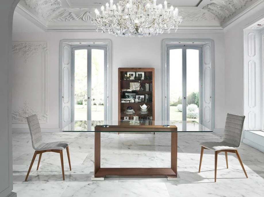 Chaise En Bois De Frêne Couleur Noyer Et Tissu Luza - Lot De 2 6 Chaise En Bois De Frêne Couleur Noyer Et Tissu Luza - Lot De 2 – Image 4