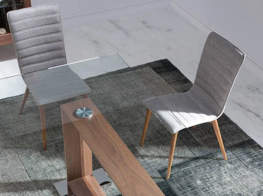 Chaise En Bois De Frêne Couleur Noyer Et Tissu Luza - Lot De 2 7 Chaise En Bois De Frêne Couleur Noyer Et Tissu Luza - Lot De 2 – Image 5