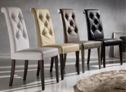 Chaise En Faux Cuir Capitonnée Thalia - Lot De 2