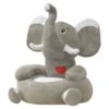Chaise En Peluche Pour Enfants Éléphant Gris