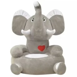 Chaise En Peluche Pour Enfants Éléphant Gris -Pino Soldes Boutique chaise en peluche pour enfants elephant gris 3666722537759 543477