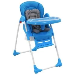 Chaise Haute Pour Bébé Bleu Et Gris