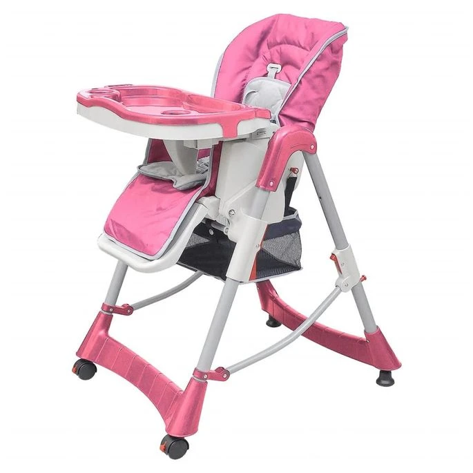 Chaise Haute Pour Bébés Deluxe Rose Hauteur Réglable 3 Chaise Haute Pour Bébés Deluxe Rose Hauteur Réglable