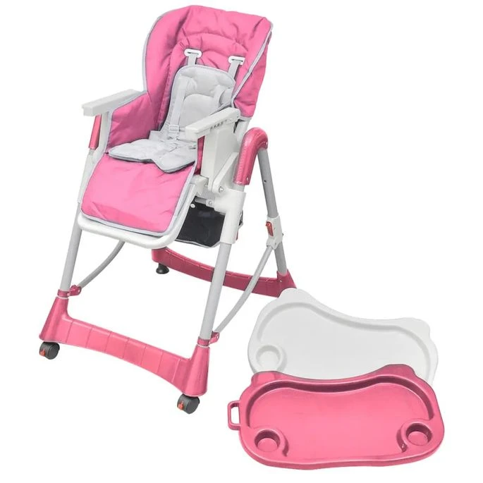 Chaise Haute Pour Bébés Deluxe Rose Hauteur Réglable 4 Chaise Haute Pour Bébés Deluxe Rose Hauteur Réglable – Image 2