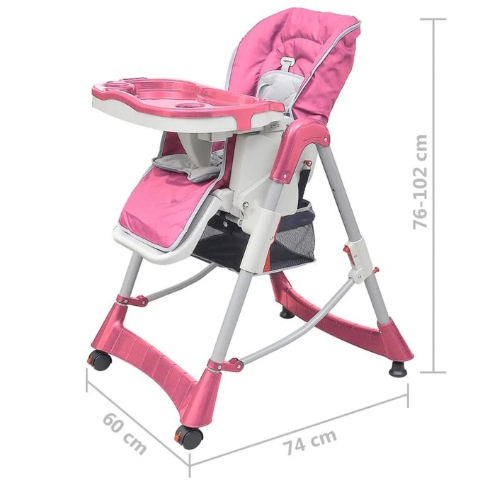 Chaise Haute Pour Bébés Deluxe Rose Hauteur Réglable 11 Chaise Haute Pour Bébés Deluxe Rose Hauteur Réglable – Image 9