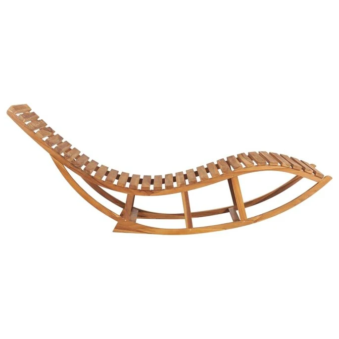 Chaise Longue à Bascule Avec Coussin Bois De Teck Solide 14 6 Chaise Longue à Bascule Avec Coussin Bois De Teck Solide 14 – Image 4