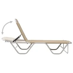 Chaise Longue Aluminium Et Textilène Crème -Pino Soldes Boutique chaise longue aluminium et textilene creme 3666722363310 936709