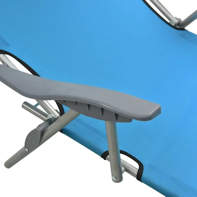Chaise Longue Avec Auvent Acier Bleu 8 Chaise Longue Avec Auvent Acier Bleu – Image 6