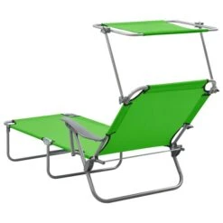 Chaise Longue Avec Auvent Acier Vert -Pino Soldes Boutique chaise longue avec auvent acier vert 3666722364027 936096