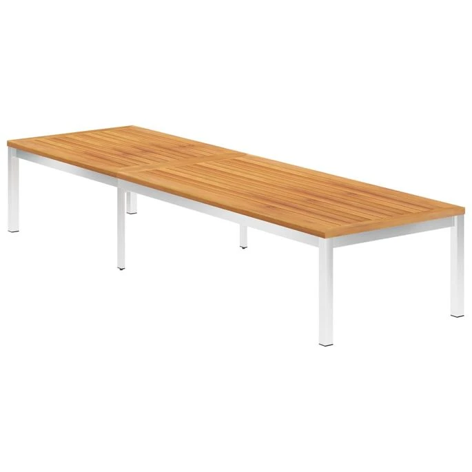 Chaise Longue Avec Coussin Bois D'acacia Et Acier Inoxydable 4 6 Chaise Longue Avec Coussin Bois D'acacia Et Acier Inoxydable 4 – Image 4