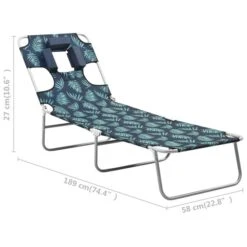 Chaise Longue Avec Coussin De Tête Acier Motif De Feuilles -Pino Soldes Boutique chaise longue avec coussin de tete acier motif de feuilles 3666722364034 936092