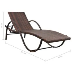Chaise Longue Avec Coussin Et Table Résine Tressée Marron -Pino Soldes Boutique chaise longue avec coussin et table resine tressee marron 3666722329439 975066