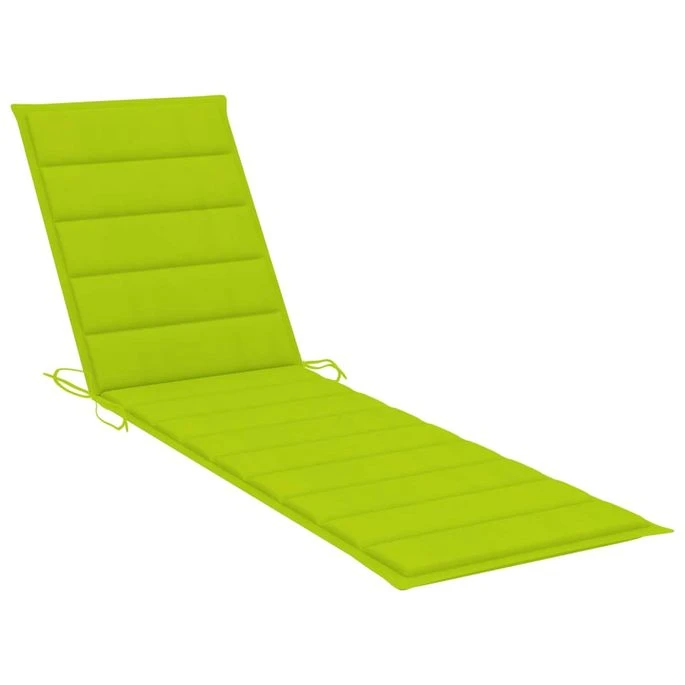 Chaise Longue Avec Coussin Vert Vif Bois De Teck Solide 12 Chaise Longue Avec Coussin Vert Vif Bois De Teck Solide – Image 10