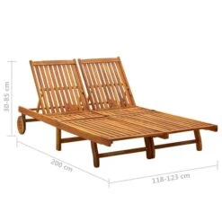 Chaise Longue De Jardin 2 Places Avec Coussins Acacia Solide 5 -Pino Soldes Boutique chaise longue de jardin 2 places avec coussins acacia solide 3666722430920 816828