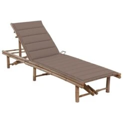 Chaise Longue De Jardin Avec Coussin Bambou 6