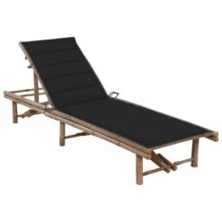 Chaise Longue De Jardin Avec Coussin Bambou 8